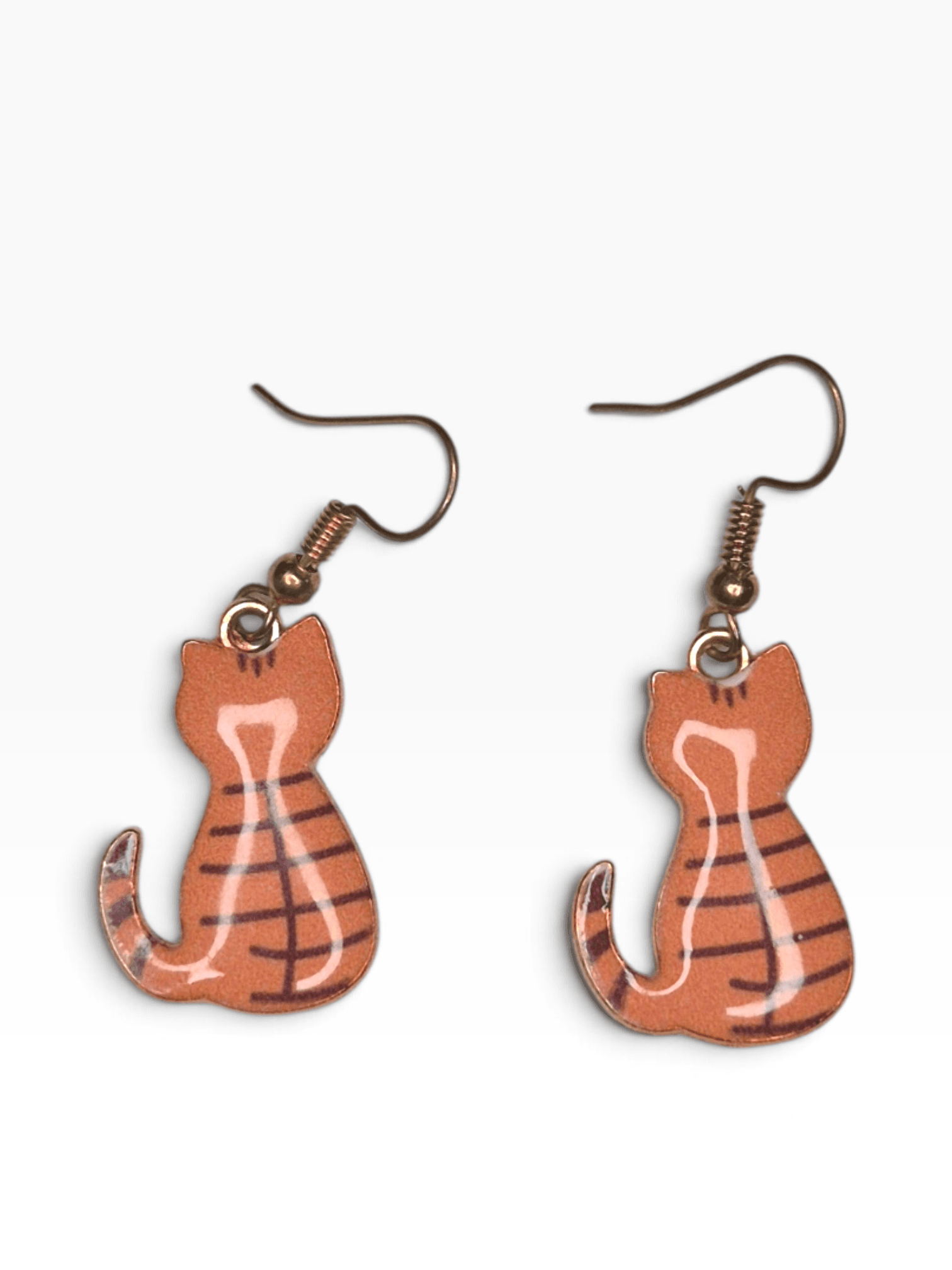 Aros colgantes: Gato de espaldas (Metálico)